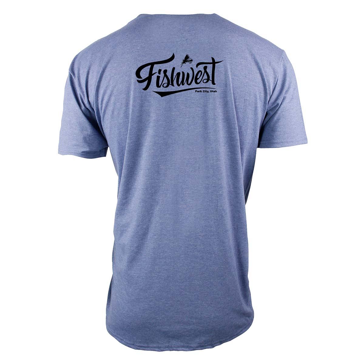 Fishwest Logo Vintage Sheer Short Sleeve TShirt Men's in Heather Indigo